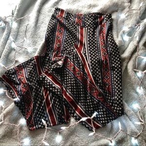 Patterned bell bottom stretchy hippy pant